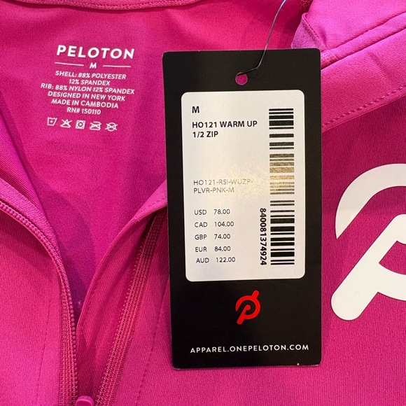 Ladies Peloton Warm Up 1/2 Zip Pullover. Pink. Size M - Picture 4 of 6